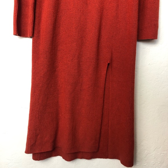 Abound Ribbed Mock Neck Midi Sweater Dress with Slit Black Size Large - Picture 5 of 9